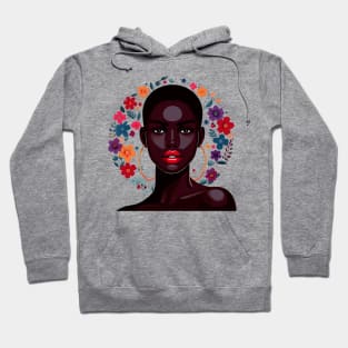 Afrocentric Woman Flowers Hoodie